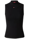 Embroidered Logo Sleeveless Black - DIESEL - BALAAN 3