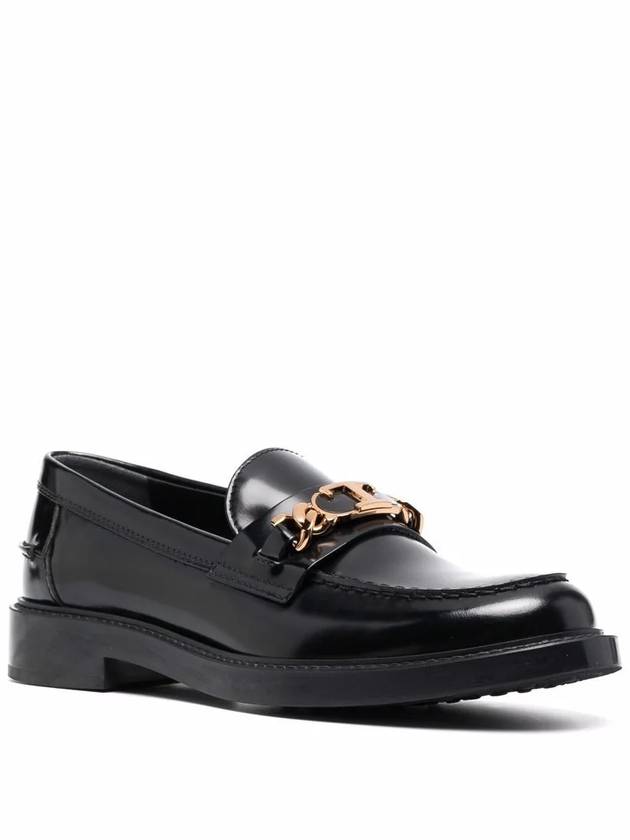 Horsebit Chain Leather Loafer Black - TOD'S - BALAAN 3