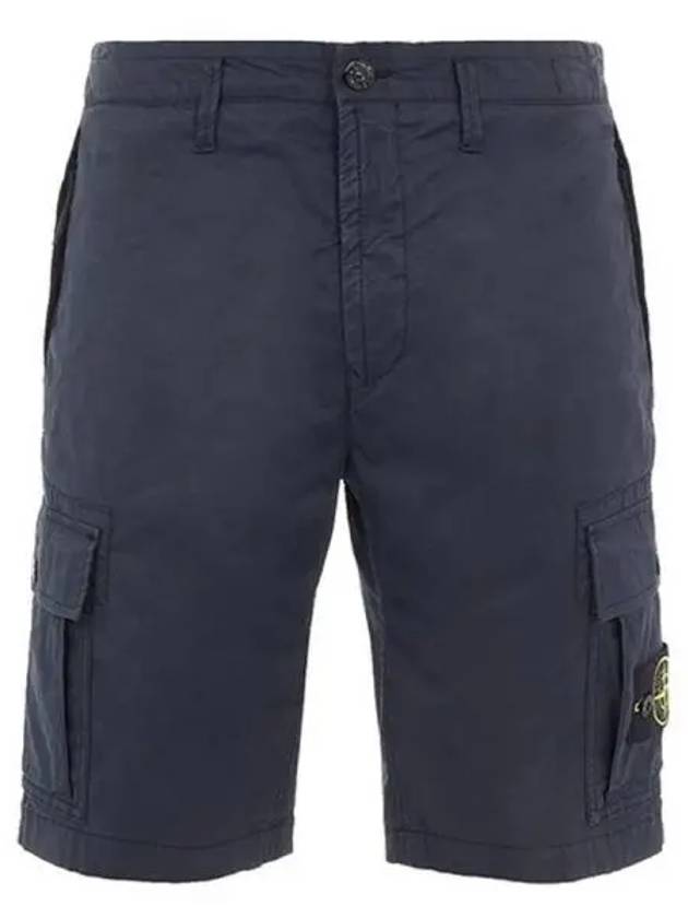 Cotton Twill Bermuda Cargo Shorts Navy - STONE ISLAND - BALAAN 2