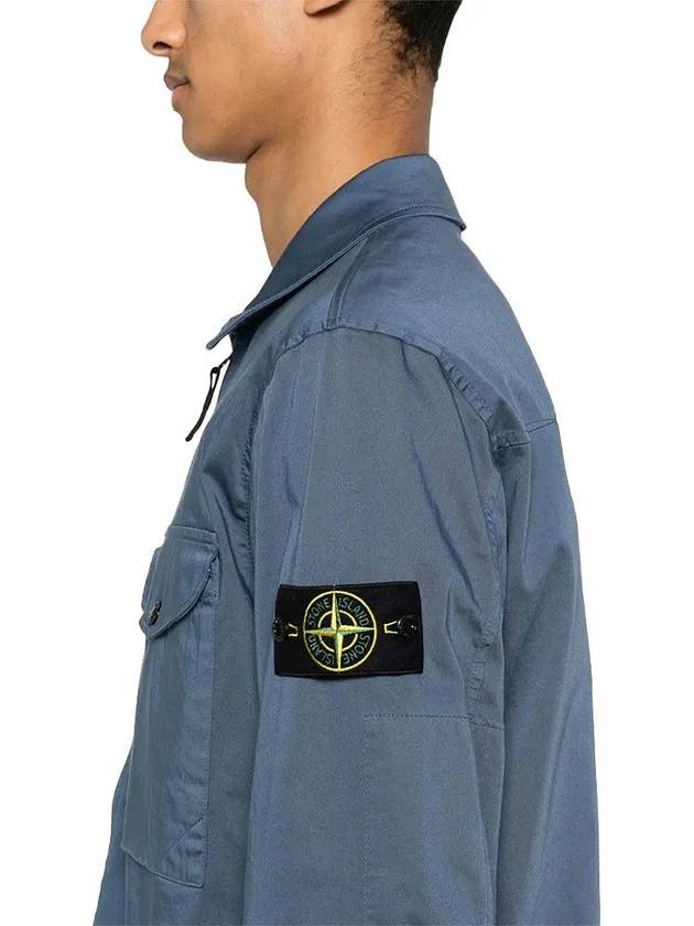 Marina Raw Plated Linen Hooded Jacket Royal Blue - STONE ISLAND - BALAAN 6