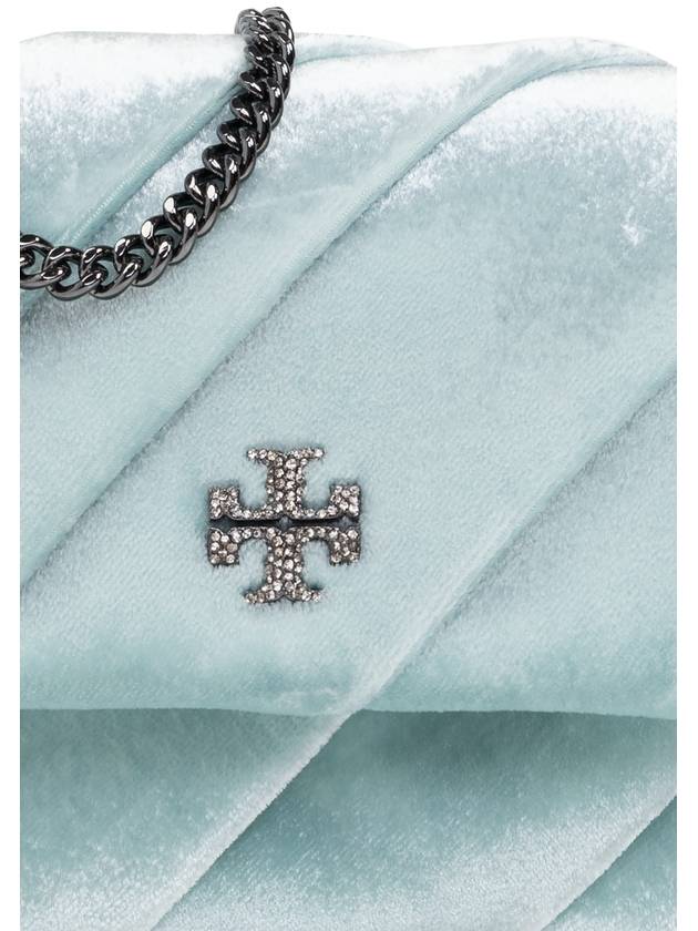 Tory Burch Velvet Shoulder Bag Kira Mini, Women's, Light Blue - TORY BURCH - BALAAN 6