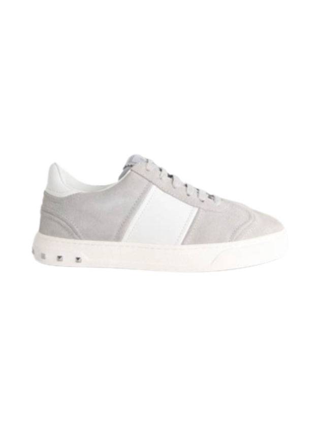 Flycrew Suede Low Top Sneakers Grey - VALENTINO - BALAAN 1