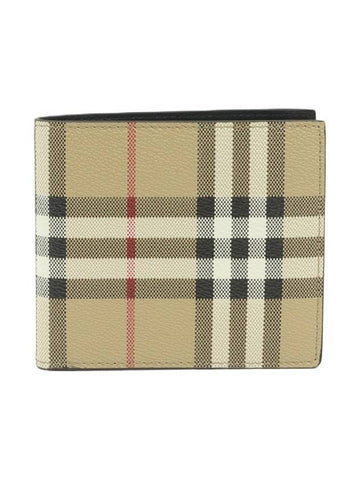 Archive Beige Vintage Check Bifold Half Wallet 80698111 - BURBERRY - BALAAN 1