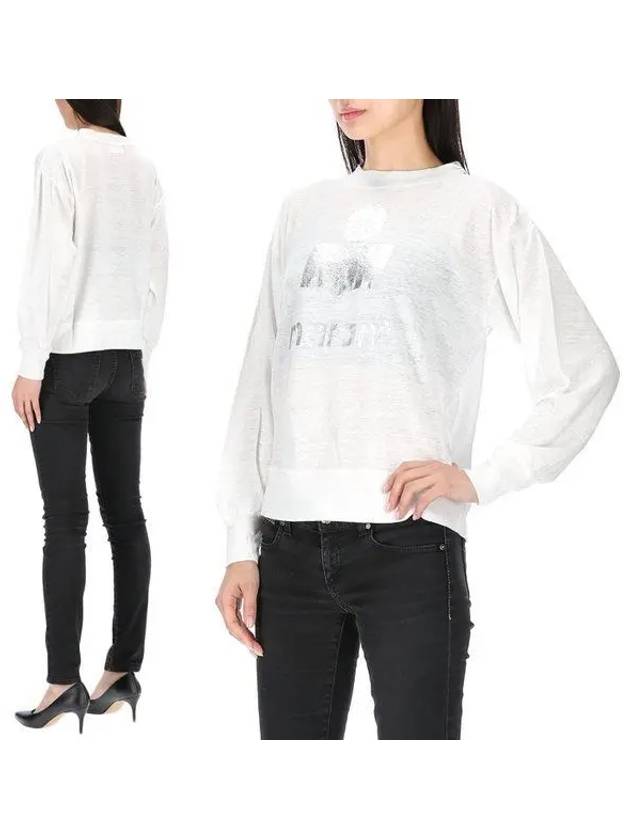 Klowia Logo Print Linen Sweatshirt White - ISABEL MARANT - BALAAN 2