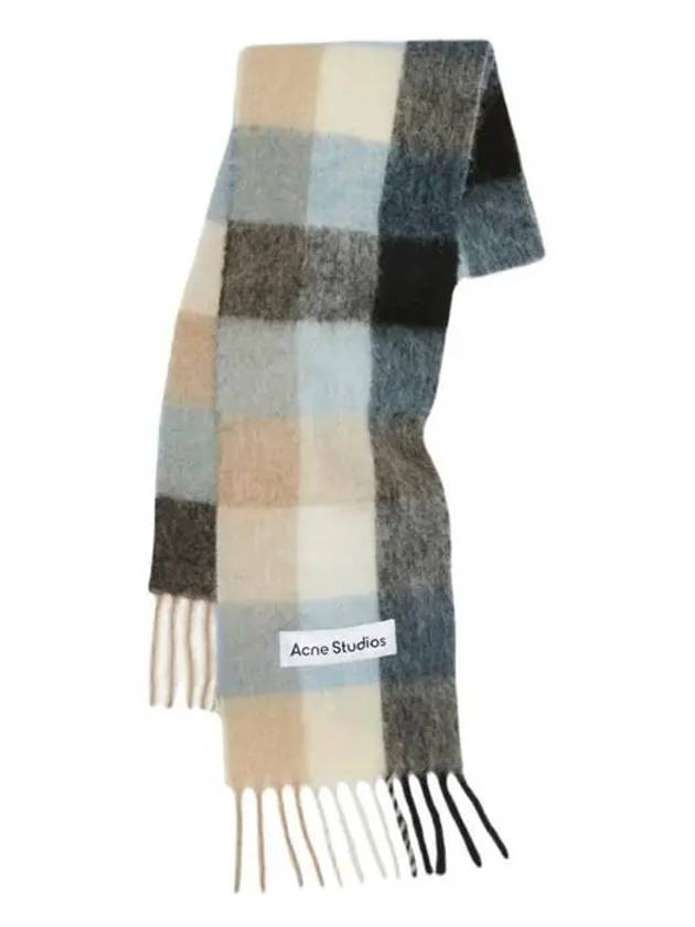 Check Mohair Muffler Blue Beige Black - ACNE STUDIOS - BALAAN 2