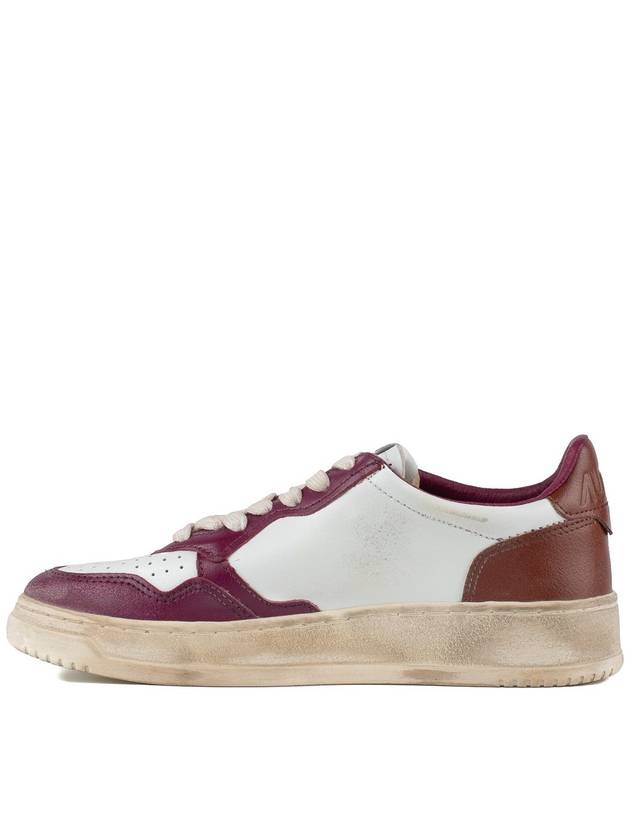 Autry Medalist Low Super Vintage Purple And Brown White Leather Sneakers - AUTRY - BALAAN 2