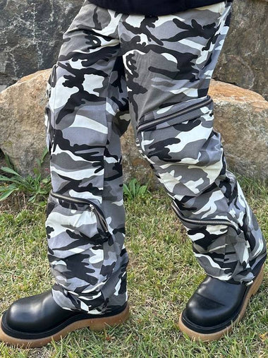 4 Pocket Wide Cotton Pants Snow Camo - PEACEOFMIND - BALAAN 1