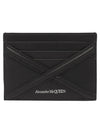 Harness Logo Print Calfskin Card Wallet Black - ALEXANDER MCQUEEN - BALAAN 1