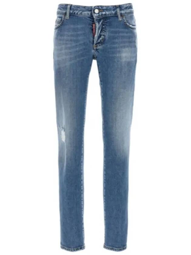 Medium Preppy Wash Jennifer Straight Jeans Blue - DSQUARED2 - BALAAN 2