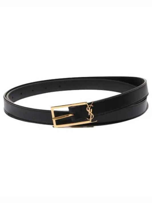 Monogram Square Buckle Slim Belt Men s Waistband - SAINT LAURENT - BALAAN 1