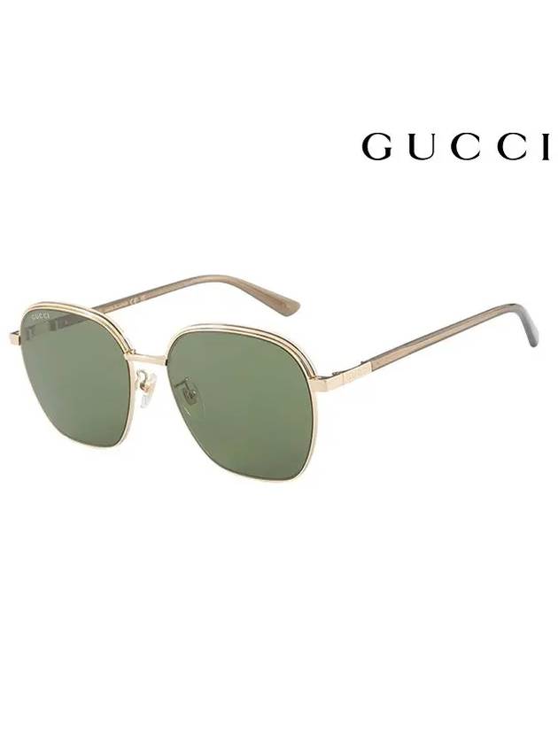 Eyewear Logo Temple Metal Sunglasses Green - GUCCI - BALAAN 3