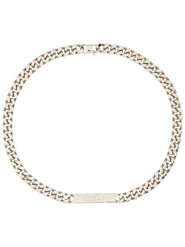 Classic Number Logo Plate Chain Necklace Silver - MAISON MARGIELA - BALAAN 4