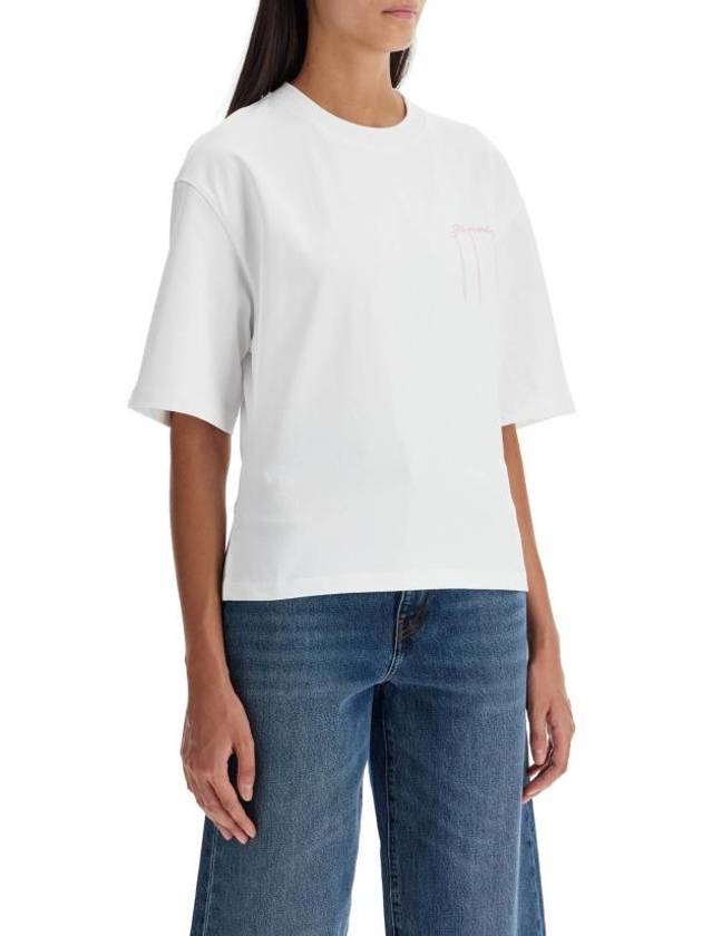 Heavy Cotton Short Sleeve T-Shirt White - GANNI - BALAAN 3