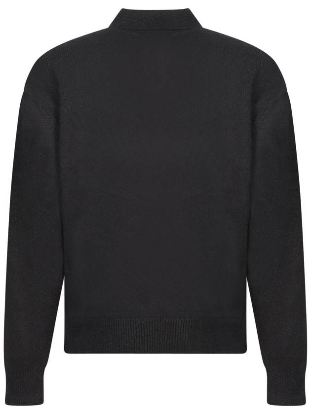 Black Long Sleeve Polo Sweater With A Jacquard In Cotton Blend Man - AXEL ARIGATO - BALAAN 2