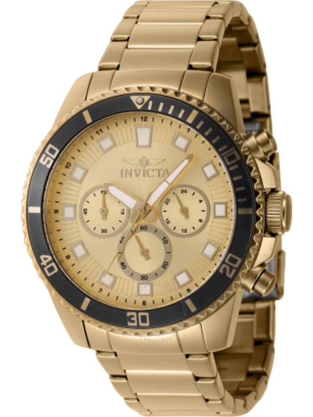 Invicta Pro Diver Chronograph GMT Quartz Gold Dial Men's Watch 46057 - INVICTA - BALAAN 1