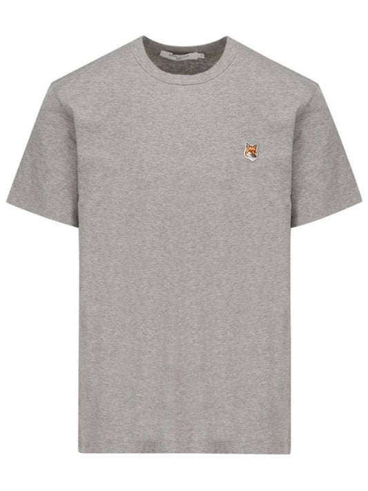 Fox Head Patch Classic Short Sleeve T-Shirt Grey Melange - MAISON KITSUNE - BALAAN 2