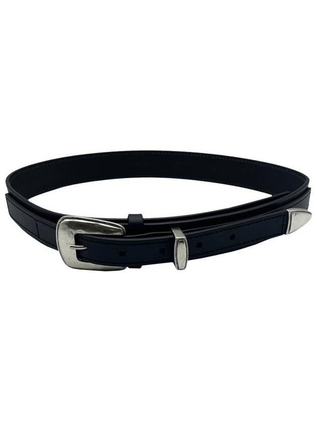 Minimal Western Cow Leather Belt Black - LEMAIRE - BALAAN 2