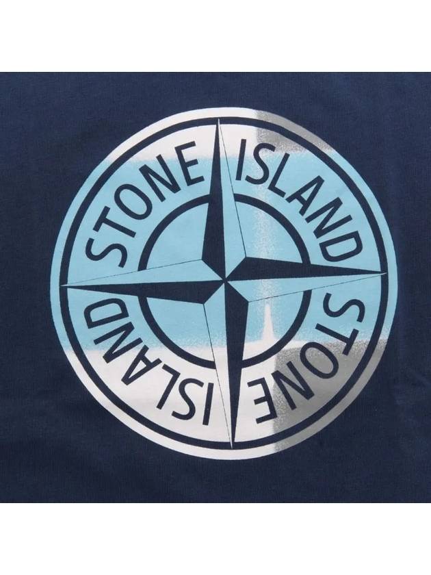 Kids Big Logo Printing Short Sleeve Avio Blue 741621052 V0028 - STONE ISLAND - BALAAN 2