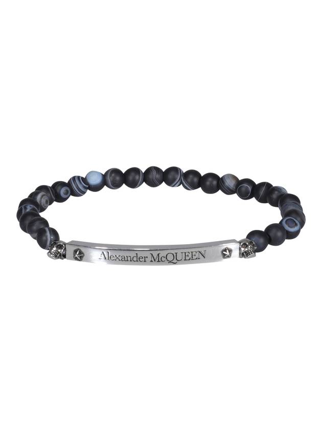 Logo Beads Bracelet Black - ALEXANDER MCQUEEN - BALAAN 1