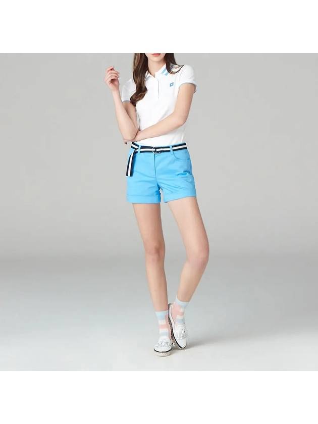 Golfwear Women's Stretch Cotton Shorts Sky Blue - ONOFF - BALAAN 3