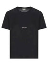 Men's Small Logo Short Sleeve T-Shirt Black - SAINT LAURENT - BALAAN 2