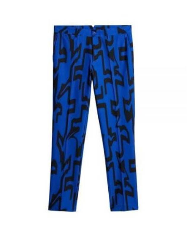 Men's Ellott Print Pants Glitch Bridge Blue - J.LINDEBERG - BALAAN 1