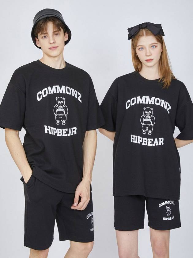 Hip Bear Short Sleeve T-Shirt Black - COMMONZ - BALAAN 3