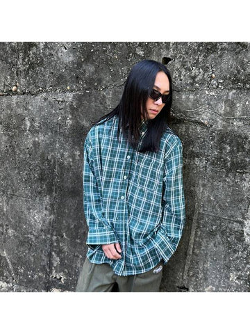 OVER FIT CHECK SHIRT GREEN - PEACEOFMIND - BALAAN 1