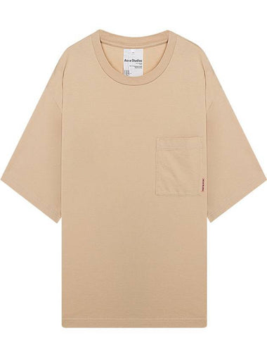 Pink Label Crew Neck Short Sleeve T-Shirt Light Camel - ACNE STUDIOS - BALAAN 1