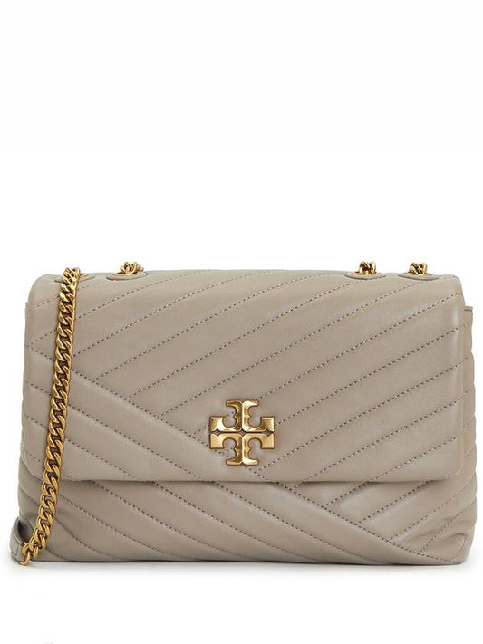 Kira Chevron Convertible Shoulder Bag Grey - TORY BURCH - BALAAN 2