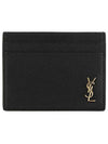 Tiny Monogram Card Wallet Black - SAINT LAURENT - BALAAN 1