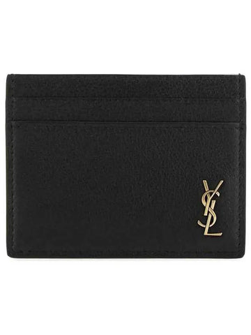 Tiny Monogram Card Wallet Black - SAINT LAURENT - BALAAN 1