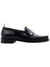 Pleated Leather Penny Loafers Black - THOM BROWNE - BALAAN 3