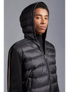 Logo Patch Padded Wool Hooded Jacket Black - MONCLER - BALAAN 4