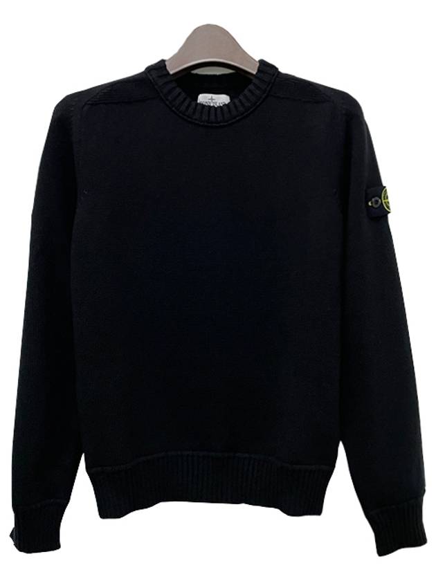 Kids Wappen Patch Cotton Knit Sweater Black 7716515A2 V0029 - STONE ISLAND - BALAAN 2