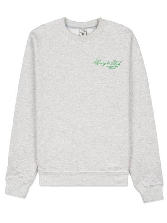 Logo Print Cotton Sweatshirt Light Grey - SPORTY & RICH - BALAAN 1