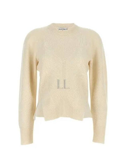 Chevron Pattern Crew Neck Knit Top Cream - ALEXANDER MCQUEEN - BALAAN 2