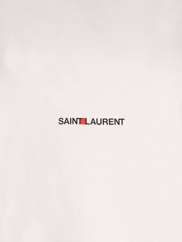 Rive Gauche Short Sleeve T-Shirt White - SAINT LAURENT - BALAAN 4