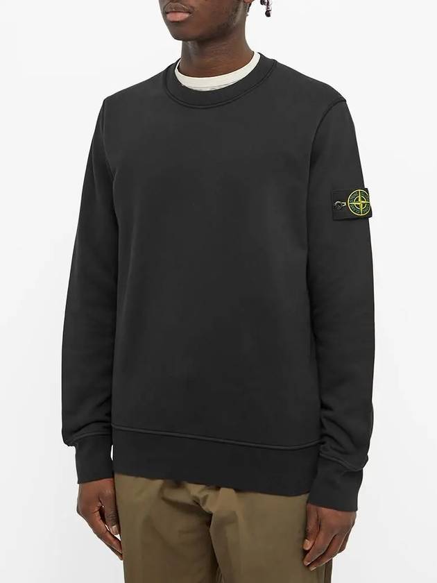 Wappen Patch Crew Neck Sweatshirt Black - STONE ISLAND - BALAAN 4