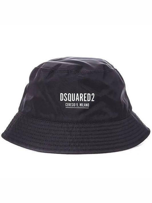 Ceresio 9 Logo Nylon Bucket Hat Black - DSQUARED2 - BALAAN.