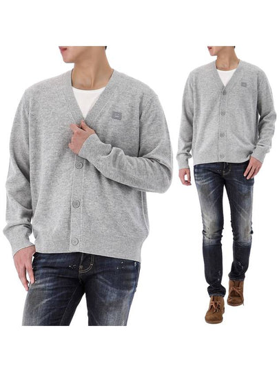 Keve Face Wool V-neck Cardigan Grey - ACNE STUDIOS - BALAAN 2