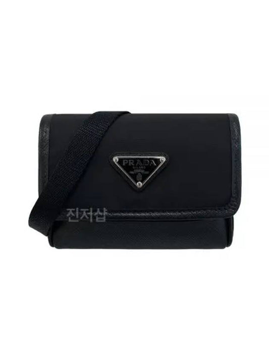 Triangle Logo Mini Re-Nylon Cross Bag Black - PRADA - BALAAN 2