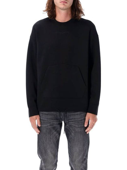 embossed logo sweatshirt black - EMPORIO ARMANI - BALAAN 2