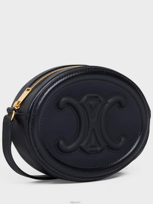 Oval Purse Smooth Calfskin Cross Bag Black - CELINE - BALAAN 4