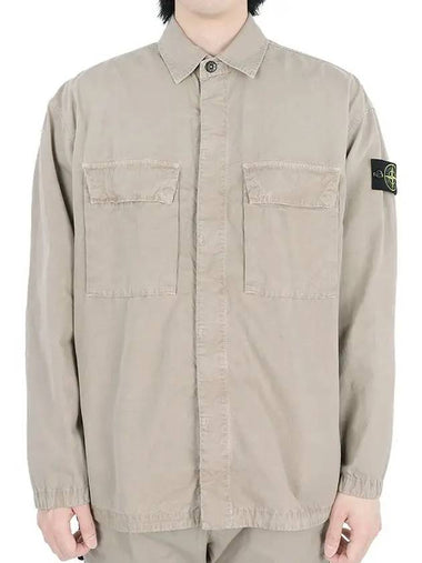 Old Treatment Over Long Sleeve Shirt Dove Grey - STONE ISLAND - BALAAN 1