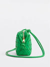 Intrecciato Loop Small Leather Cross Bag Parakeet - BOTTEGA VENETA - BALAAN 3