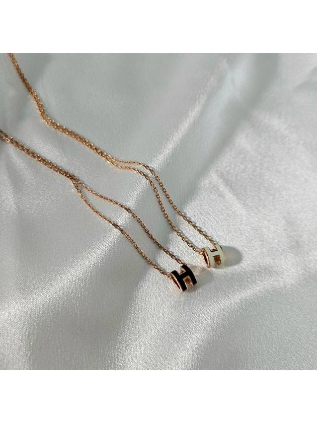 Mini Pop H Pendant Rose Gold & Noir - HERMES - BALAAN 5