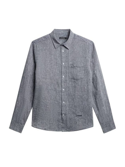 Slim Linen Melange Long Sleeve Shirt Jl Navy - J.LINDEBERG - BALAAN 2