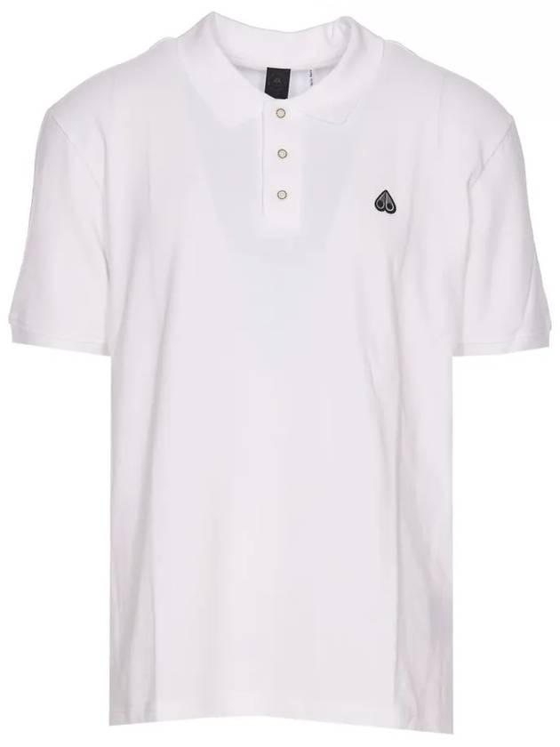 Embroidered Logo Short Sleeve Polo Shirt White - MOOSE KNUCKLES - BALAAN 2