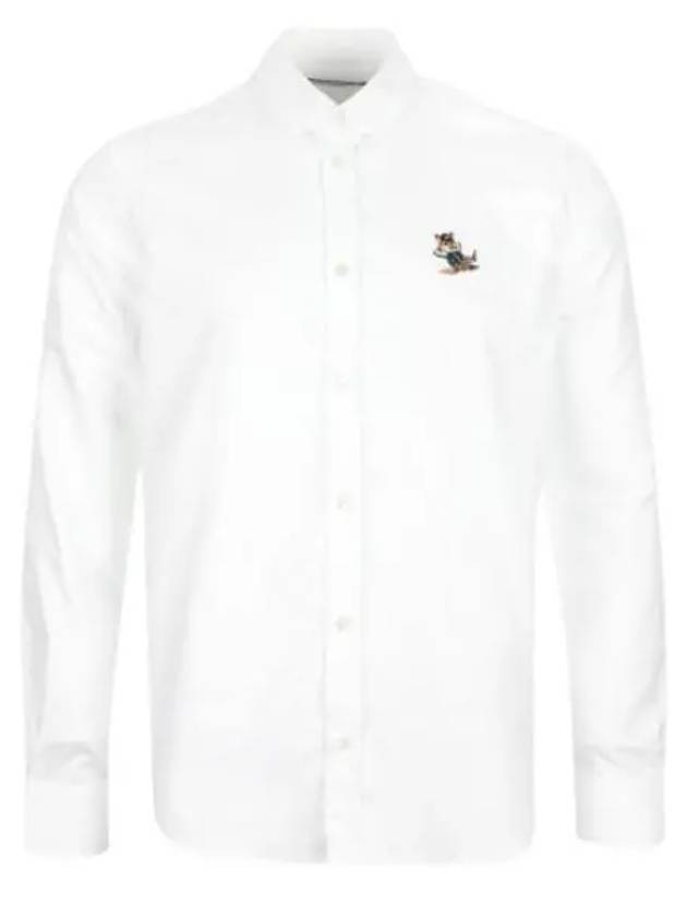 Dressed Fox Patch Relaxed Long Sleeve Shirt White - MAISON KITSUNE - BALAAN 2